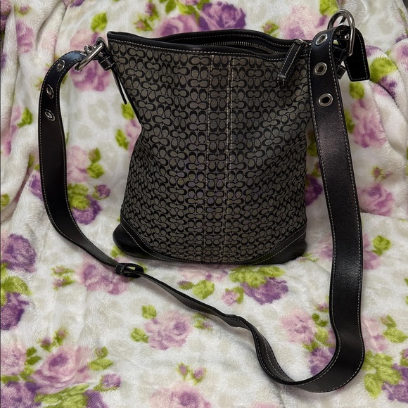 Handbags - Coach Black Patterned Shoulder Crossbody Bag W/ Adjustable Strap